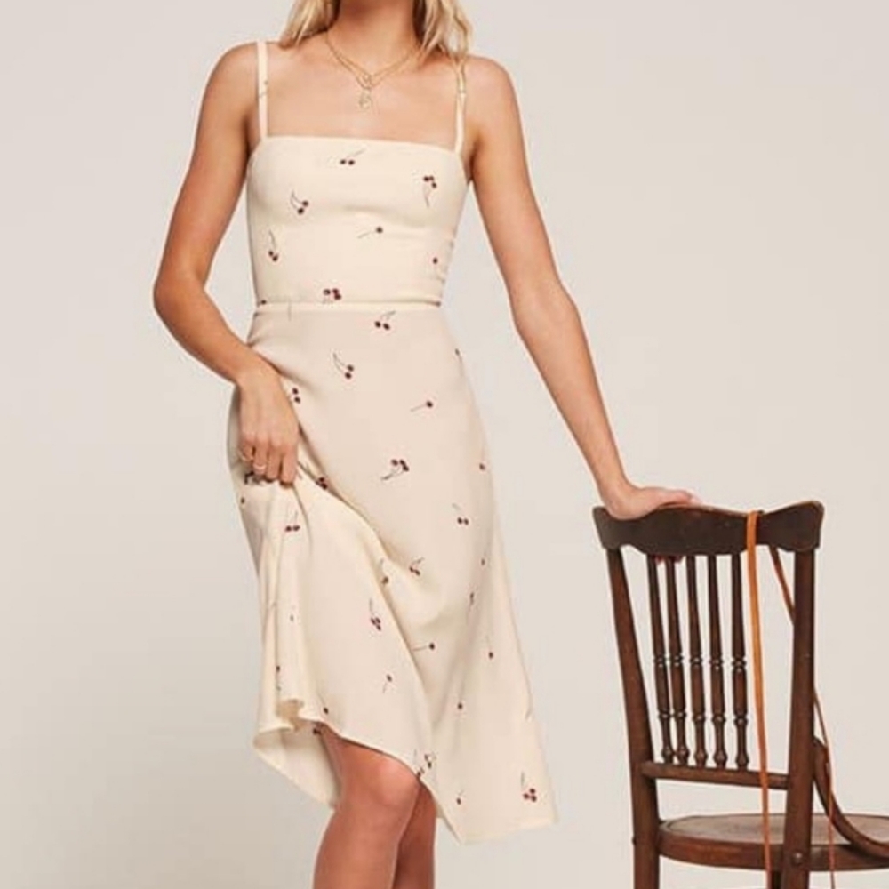 Reformation Cherry Print Afternoon Dress